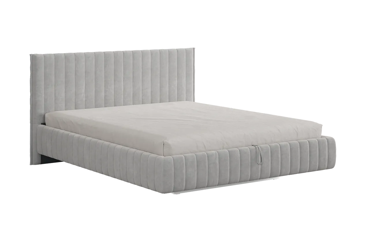 Кровать с подъемным механизмом Твикс 160х200 см галька (велюр) в Когалыме - kogalym.mebel-tymen.ru | фото