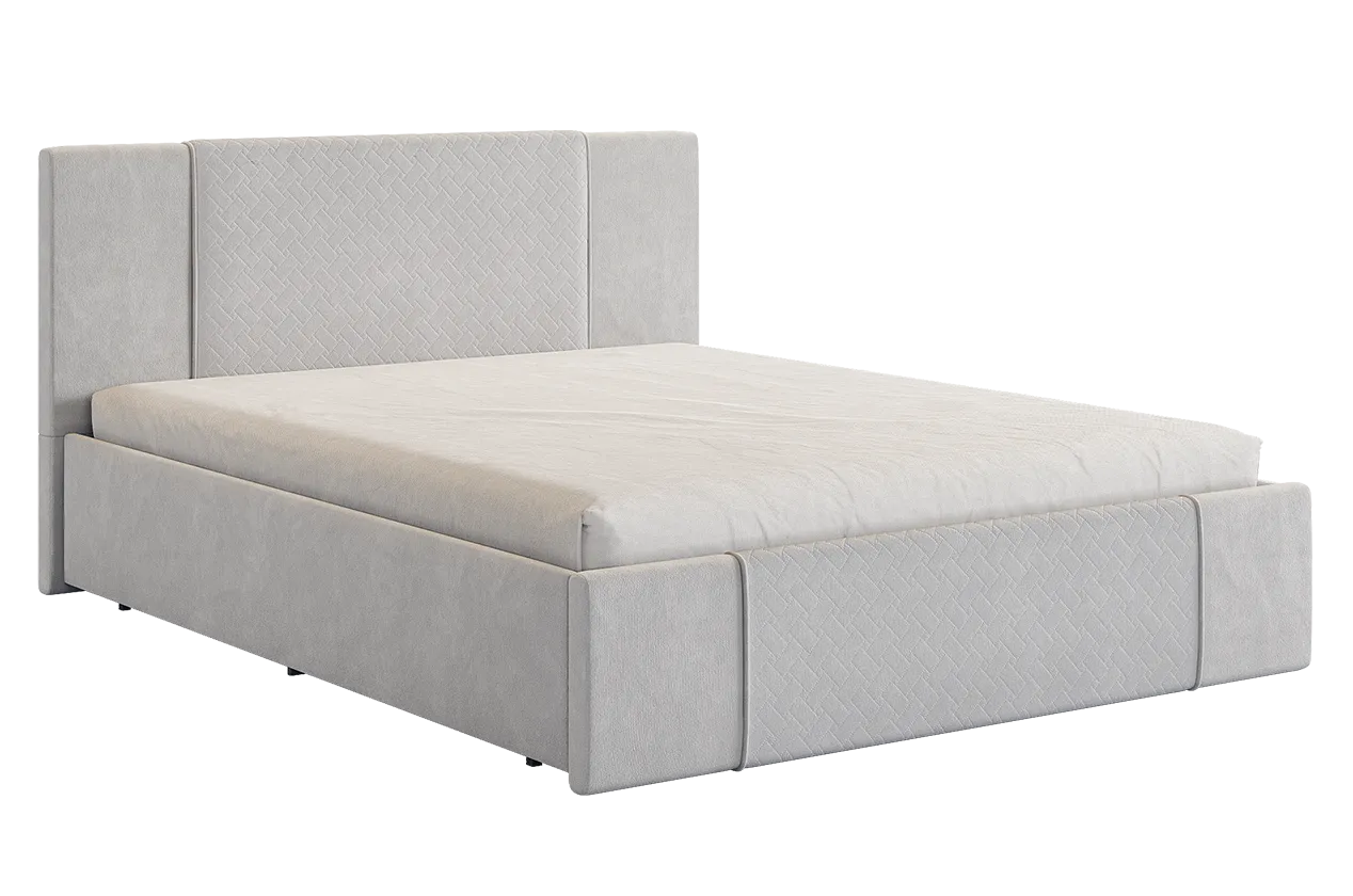 Кровать с основанием Хлоя 160х200 см галька (велюр) в Когалыме - kogalym.mebel-tymen.ru | фото