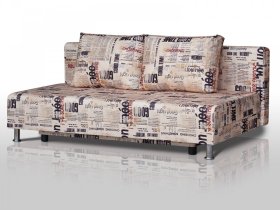 Диван Комфорт Лайт без подлокотников 2 подушки принт Газета в Когалыме - kogalym.mebel-tymen.ru | фото