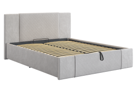 Кровать с подъемным механизмом Хлоя 160х200 см галька (велюр) в Когалыме - kogalym.mebel-tymen.ru | фото