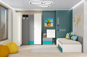 Детская Клео ОК-3, графит, миндаль, океан Диал в Когалыме - kogalym.mebel-tymen.ru | фото