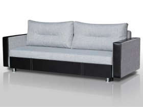 Диван Комфорт с прямыми подлокотниками грей/кожзам в Когалыме - kogalym.mebel-tymen.ru | фото