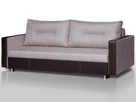 Диван Комфорт с прямыми подлокотниками кемел/кожзам в Когалыме - kogalym.mebel-tymen.ru | фото