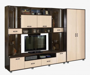 Гостиная Аллегро, вариант 4, венге Linum/дуб белфорт в Когалыме - kogalym.mebel-tymen.ru | фото