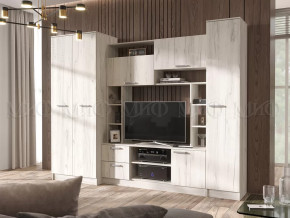 Гостиная Флора без зеркала Дуб Крафт Белый в Когалыме - kogalym.mebel-tymen.ru | фото