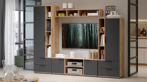 Гостиная «Хилтон» Дуб Крафт золотой, Графит матовый в Когалыме - kogalym.mebel-tymen.ru | фото