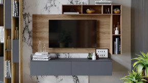 Гостиная «Порто» №1 Яблоня Беллуно, Графит софт в Когалыме - kogalym.mebel-tymen.ru | фото