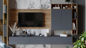 Гостиная «Порто» №6 Яблоня Беллуно, Графит софт в Когалыме - kogalym.mebel-tymen.ru | фото