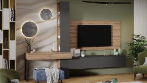 Гостиная «Порто» №8 Яблоня Беллуно, Графит софт в Когалыме - kogalym.mebel-tymen.ru | фото