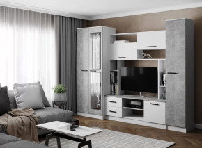 Гостиная СОЛО (ш2700*г500*в2100мм), ЛДСП Белый / ЛДСП Ателье светлое в Когалыме - kogalym.mebel-tymen.ru | фото