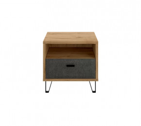 GRACE тумба прикроватная KOM1S (Дуб наварра/Графит) в Когалыме - kogalym.mebel-tymen.ru | фото