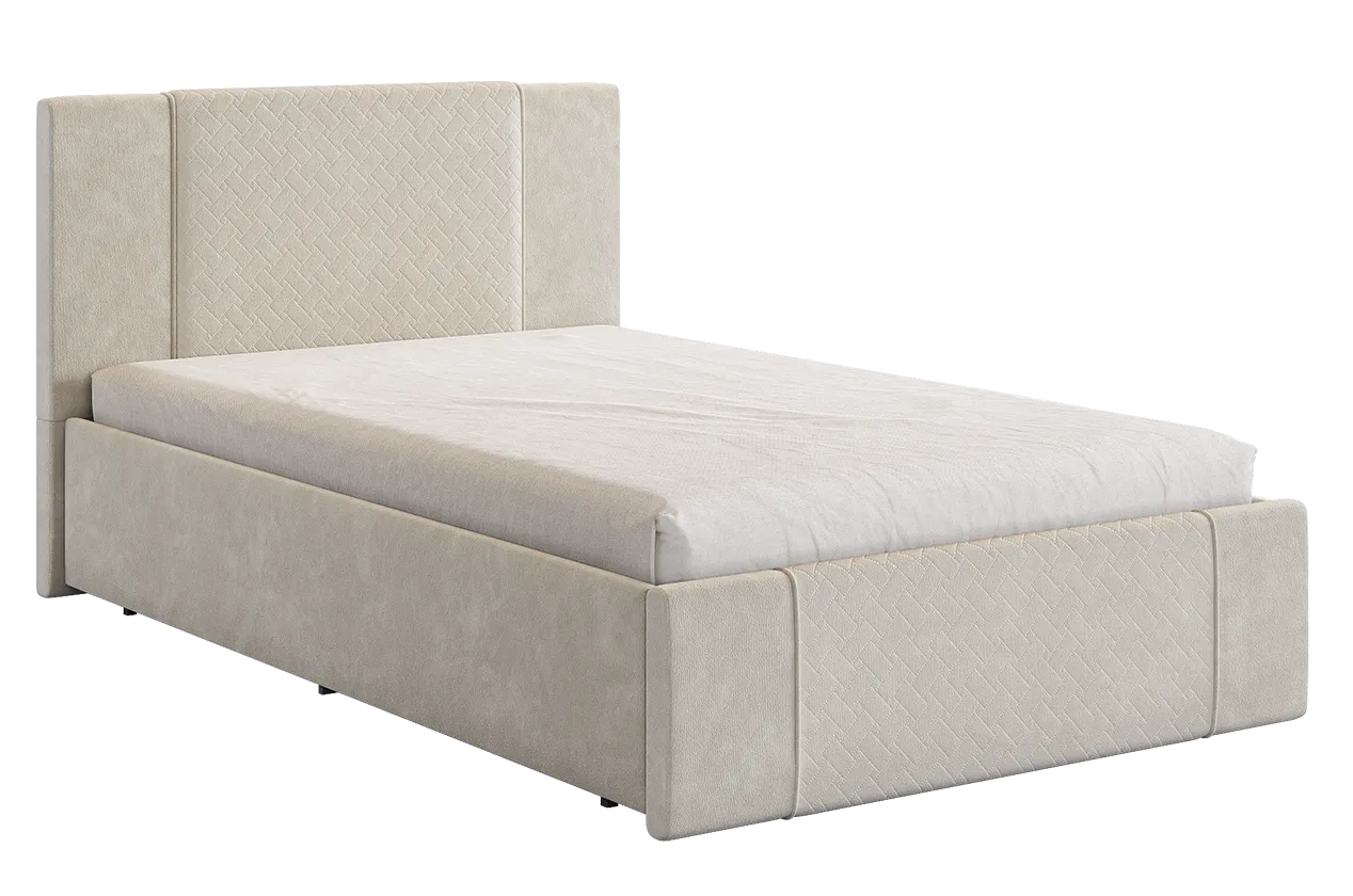 Кровать с основанием Хлоя 120х200 см крем (велюр) в Когалыме - kogalym.mebel-tymen.ru | фото
