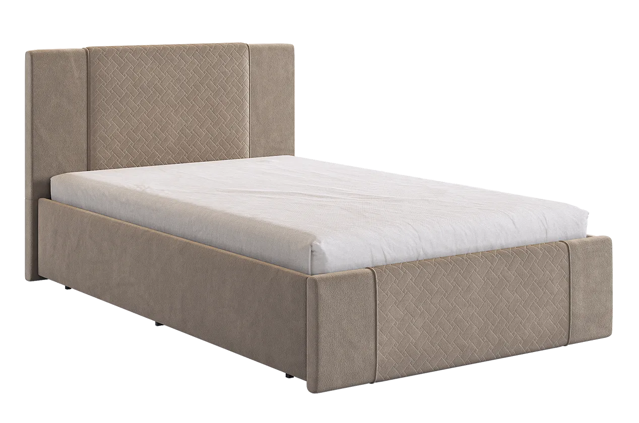 Кровать с основанием Хлоя 120х200 см латте (велюр) в Когалыме - kogalym.mebel-tymen.ru | фото