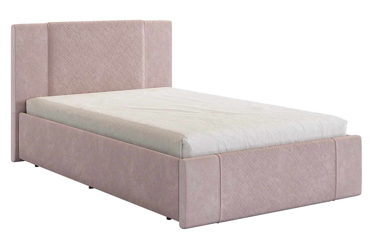 Кровать с основанием Хлоя 120х200 см нежно-розовый (велюр) в Когалыме - kogalym.mebel-tymen.ru | фото