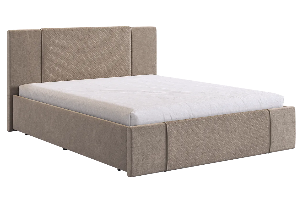 Кровать с основанием Хлоя 160х200 см латте (велюр) в Когалыме - kogalym.mebel-tymen.ru | фото