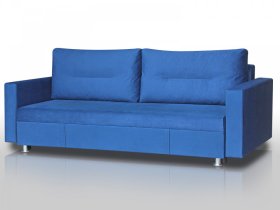 Диван Комфорт с прямыми подлокотниками синий в Когалыме - kogalym.mebel-tymen.ru | фото