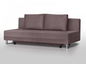 Диван Комфорт Лайт без подлокотников 2 подушки коричневый в Когалыме - kogalym.mebel-tymen.ru | фото