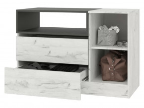 Комод Кент-1 Секция-5 Дуб Крафт Белый/Антрацит в Когалыме - kogalym.mebel-tymen.ru | фото