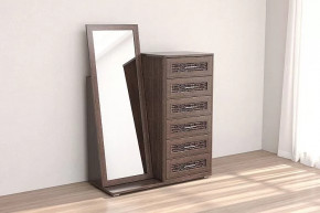 Комод Кэт-4 6 ящиков с зеркалом Венге Диал в Когалыме - kogalym.mebel-tymen.ru | фото