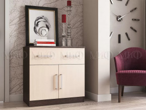 Комод с ящиком 2-мя дверьми Басямиф, дуб беленый/венге в Когалыме - kogalym.mebel-tymen.ru | фото