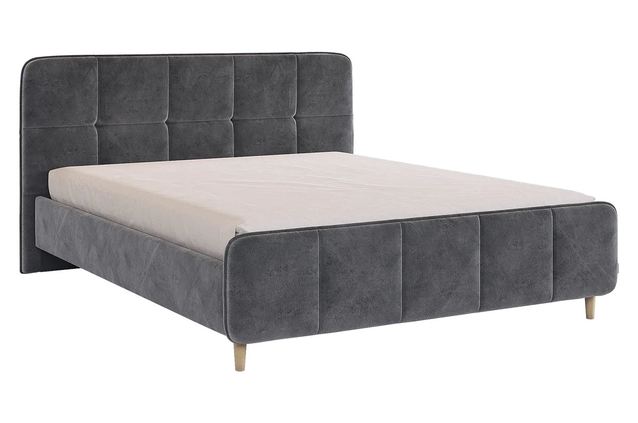 Кровать с основанием Грета 160х200 см грей алькантара (велюр) в Когалыме - kogalym.mebel-tymen.ru | фото