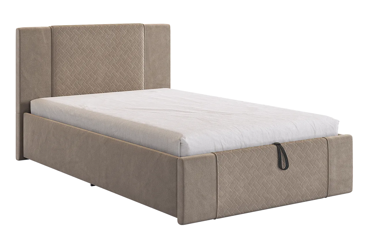 Кровать с подъемным механизмом Хлоя 120х200 см латте (велюр) в Когалыме - kogalym.mebel-tymen.ru | фото