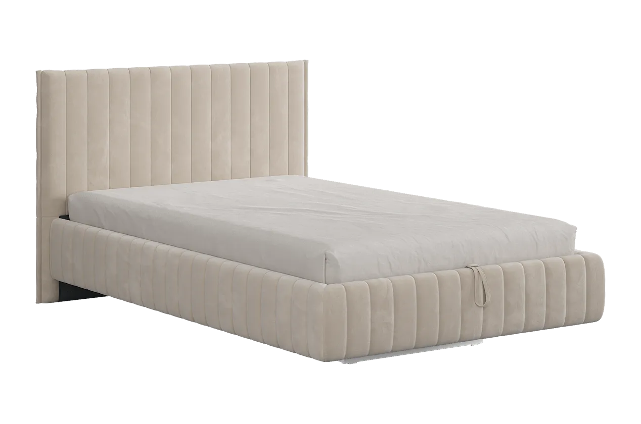 Кровать с подъемным механизмом Твикс 120х200 см крем (велюр) в Когалыме - kogalym.mebel-tymen.ru | фото