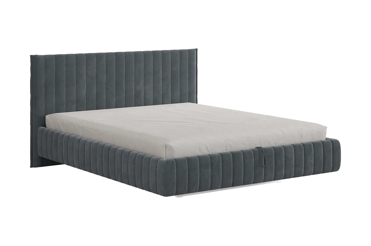 Кровать с подъемным механизмом Твикс 160х200 см графит (велюр) в Когалыме - kogalym.mebel-tymen.ru | фото