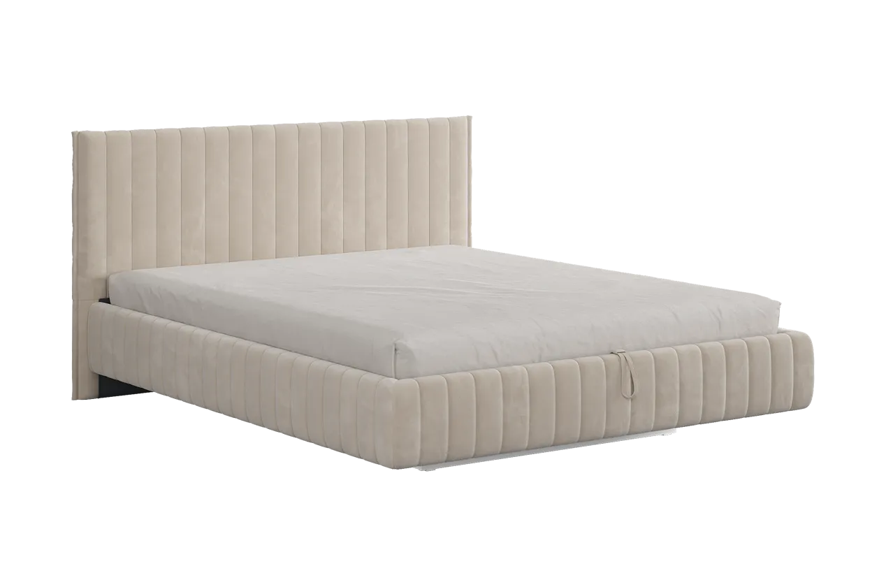 Кровать с подъемным механизмом Твикс 180х200 см крем (велюр) в Когалыме - kogalym.mebel-tymen.ru | фото