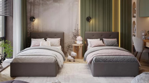 Кровать «Тейлор»  Велюр Neo Серый в Когалыме - kogalym.mebel-tymen.ru | фото