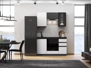 Кухня Техно-6 1,5м (Графит/Белый снег софт/Графит софт) в Когалыме - kogalym.mebel-tymen.ru | фото