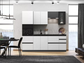 Кухня Техно-6 2,4м (Графит/Белый снег софт/Графит софт) в Когалыме - kogalym.mebel-tymen.ru | фото