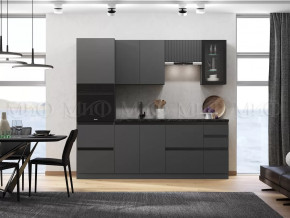 Кухня Техно-6 2,4м (Графит/Графит софт) в Когалыме - kogalym.mebel-tymen.ru | фото