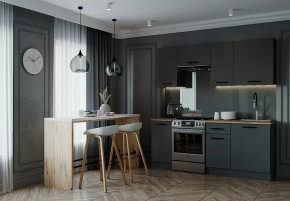 Кухонный гарнитур Антрацит-2000 столешница 38 мм в Когалыме - kogalym.mebel-tymen.ru | фото