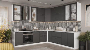 Кухонный гарнитур «Белладжио» №13 Белый, Софт графит в Когалыме - kogalym.mebel-tymen.ru | фото