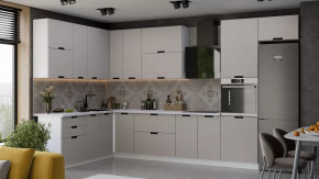 Кухонный гарнитур «Гренада» №18 Белый, Холст мокко в Когалыме - kogalym.mebel-tymen.ru | фото