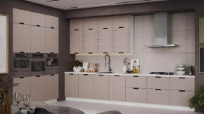 Кухонный гарнитур «Гренада» №7 Белый, Холст латте в Когалыме - kogalym.mebel-tymen.ru | фото