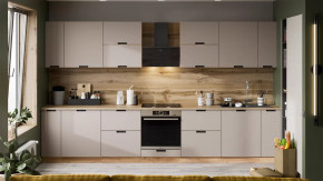 Кухонный гарнитур «Гренада» №8 Дуб Крафт золотой, Холст латте в Когалыме - kogalym.mebel-tymen.ru | фото