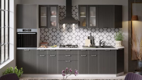 Кухонный гарнитур «Кимберли» №3 Белый, Титан в Когалыме - kogalym.mebel-tymen.ru | фото