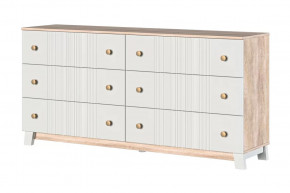 Ланзетти Комод 6 ящиков Дуб Торонто/Жемчуг в Когалыме - kogalym.mebel-tymen.ru | фото