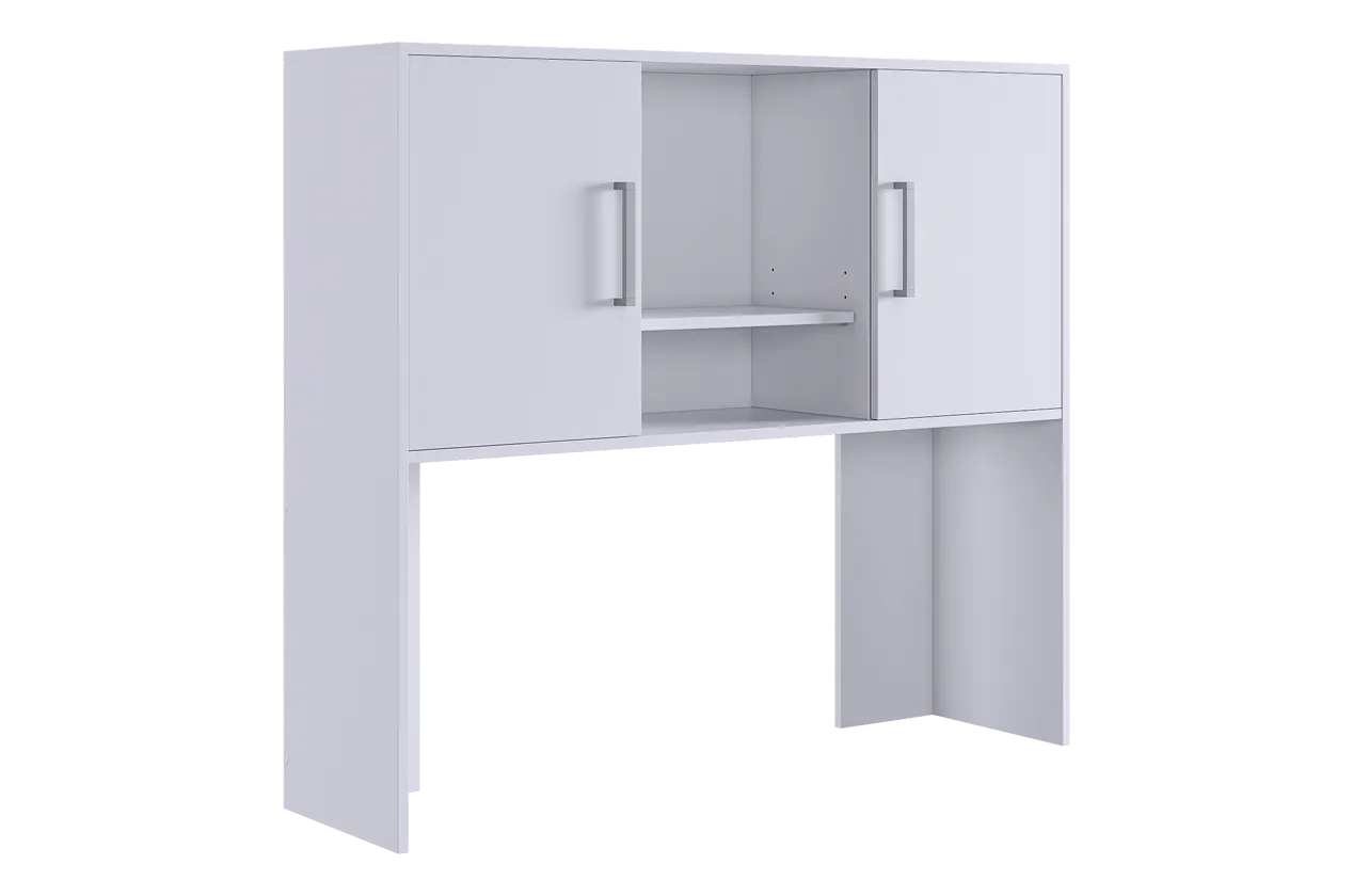 Надстройка стола компьютерного 1200 Лайт-2 белый/белый в Когалыме - kogalym.mebel-tymen.ru | фото