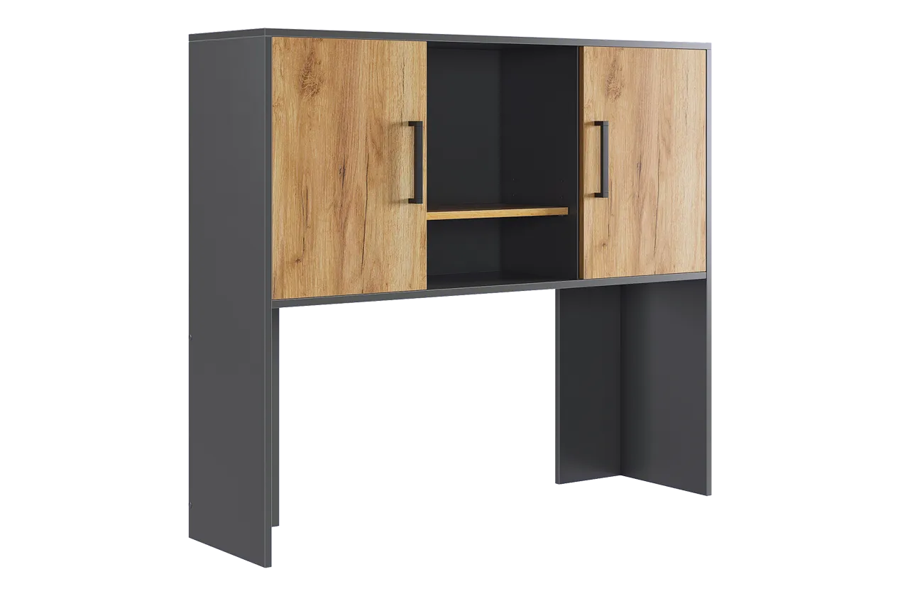 Надстройка стола компьютерного 1200 Лайт-2 графит/дуб крафт золотой в Когалыме - kogalym.mebel-tymen.ru | фото