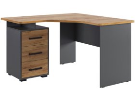 Стол компьютерный 1200 угловой Лайт-2 графит/дуб крафт золотой в Когалыме - kogalym.mebel-tymen.ru | фото