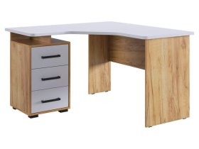 Стол компьютерный 1200 угловой Лайт-2 дуб крафт золотой/белый в Когалыме - kogalym.mebel-tymen.ru | фото