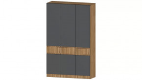Ленора Шкаф 3х ств. Дуб вотан/Графит в Когалыме - kogalym.mebel-tymen.ru | фото