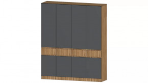 Ленора Шкаф 4х ств. Дуб вотан/Графит в Когалыме - kogalym.mebel-tymen.ru | фото