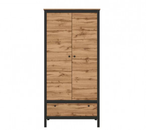 LOFT шкаф SZF2D1S (Дуб вотан/Черный) в Когалыме - kogalym.mebel-tymen.ru | фото