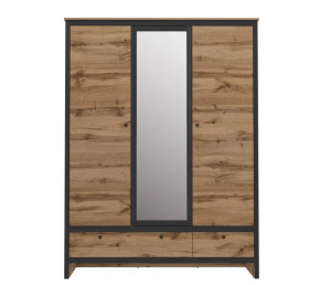 LOFT шкаф SZF3D2S (Дуб вотан/ Черный) в Когалыме - kogalym.mebel-tymen.ru | фото