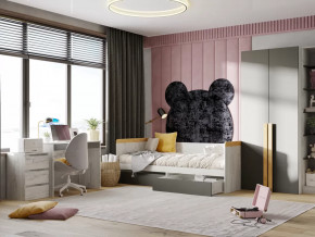 Модульная подростковая Кент-1 Дуб Крафт Белый/Антрацит в Когалыме - kogalym.mebel-tymen.ru | фото