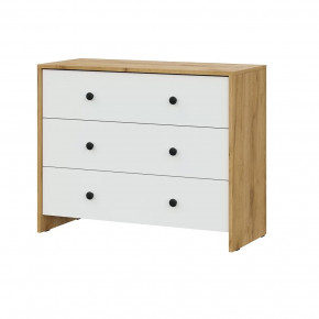 Модульная система "Дольче" Комод 3 ящика Дуб Золотой/Белый в Когалыме - kogalym.mebel-tymen.ru | фото